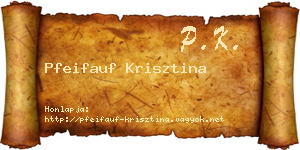 Pfeifauf Krisztina névjegykártya